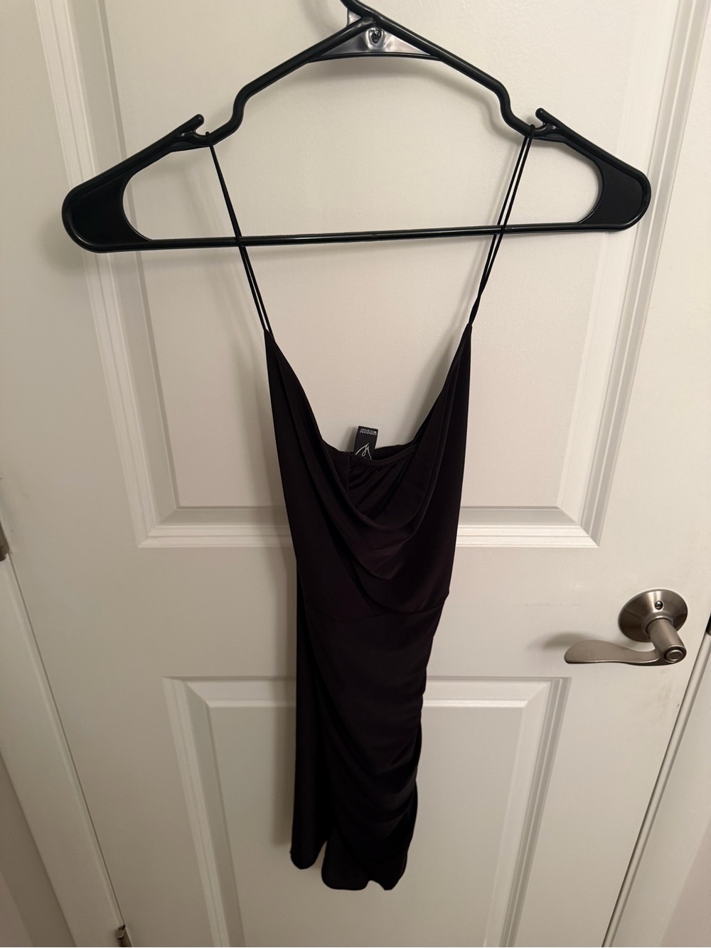Windsor Black Cowl Neck Spaghetti Strap Mini